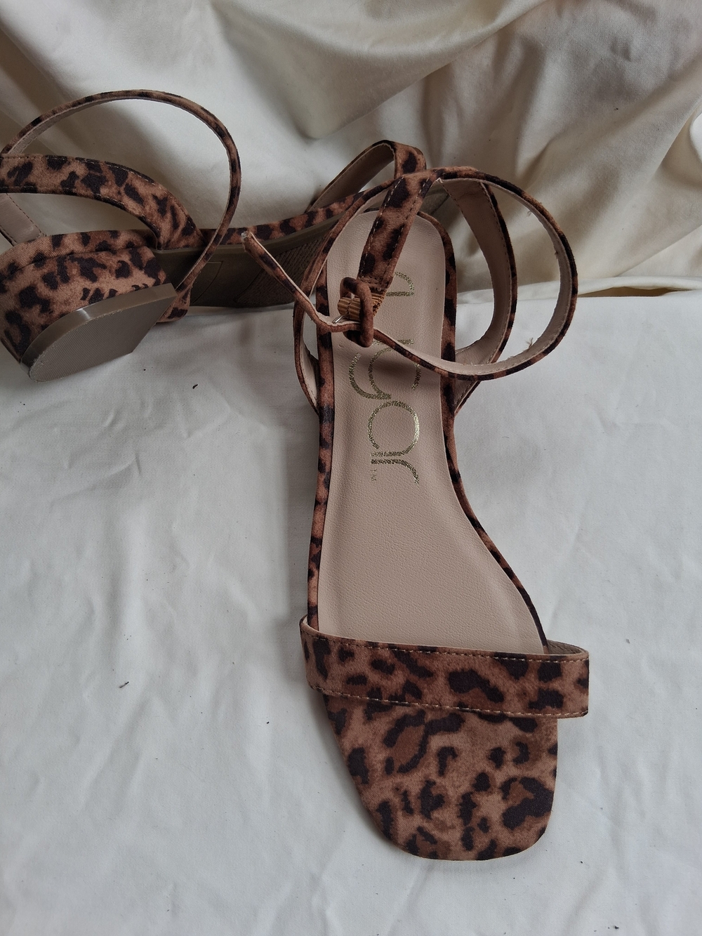 Sugar Leopard Print Strappy Block Heel Sandals - Women's Brown
